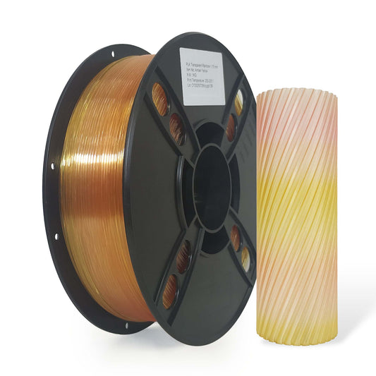 PLA Transparent - Amber Yellow Filament 1.75mm - FilamentHub