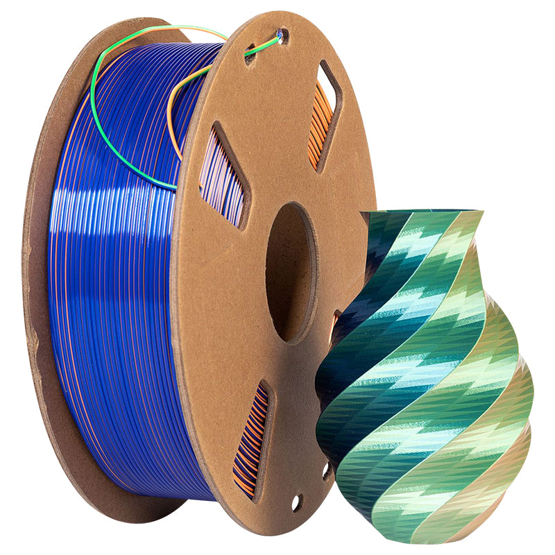 PLA Tri - Blue / Orange / Green Filament 1.75mm - FilamentHub