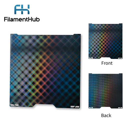 Crosshatch PES and Grid PES dual-sided effect build plate for Bambu Lab printers with geometric patterned first-layer finishes for H2 printesr