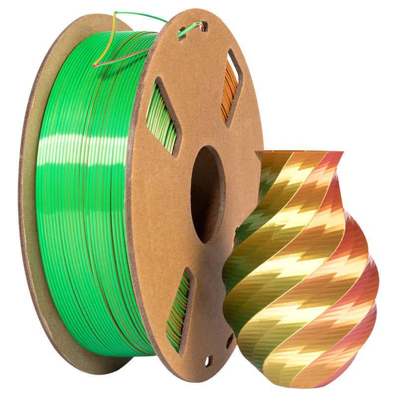 PLA Tri - Gold / Fuchsia / Green Filament 1.75mm - FilamentHub