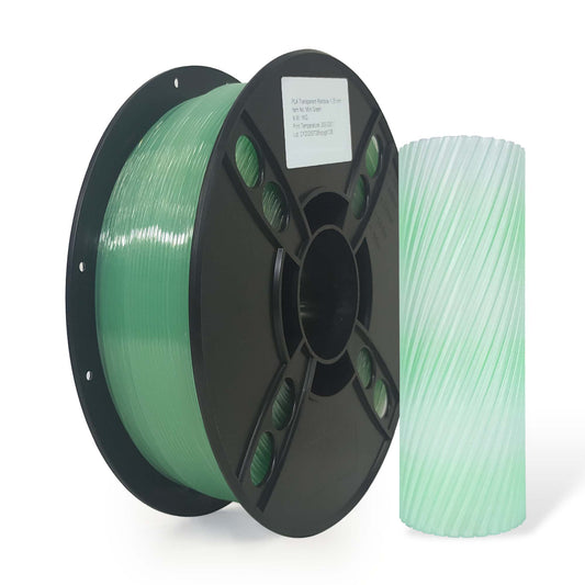 PLA Transparent - Mint Green Filament 1.75mm - FilamentHub