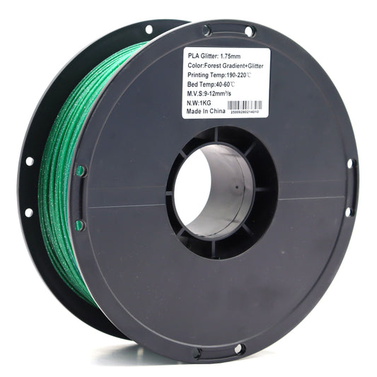 PLA Gradient - Forest + Glitter Filament 1.75mm - FilamentHub
