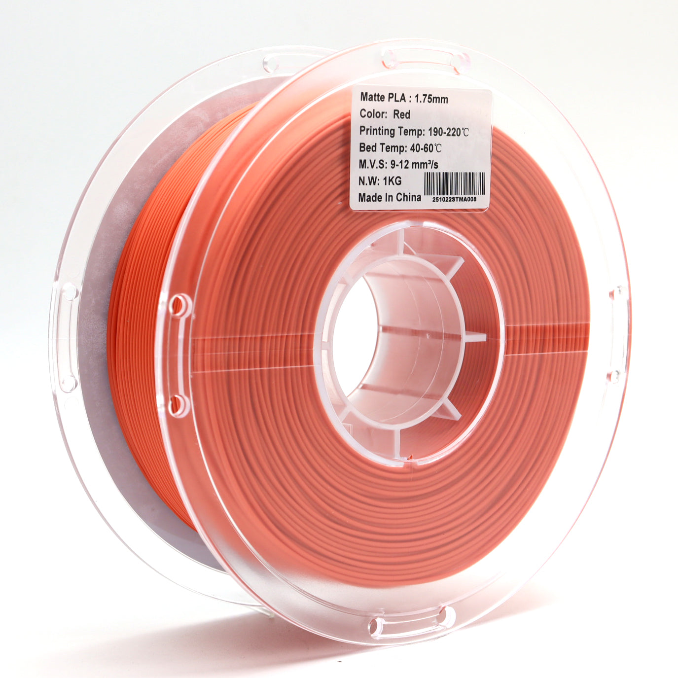 FilamentHub PLA Matte Red 1.75mm 3D Printer Filament Spool Label Australia