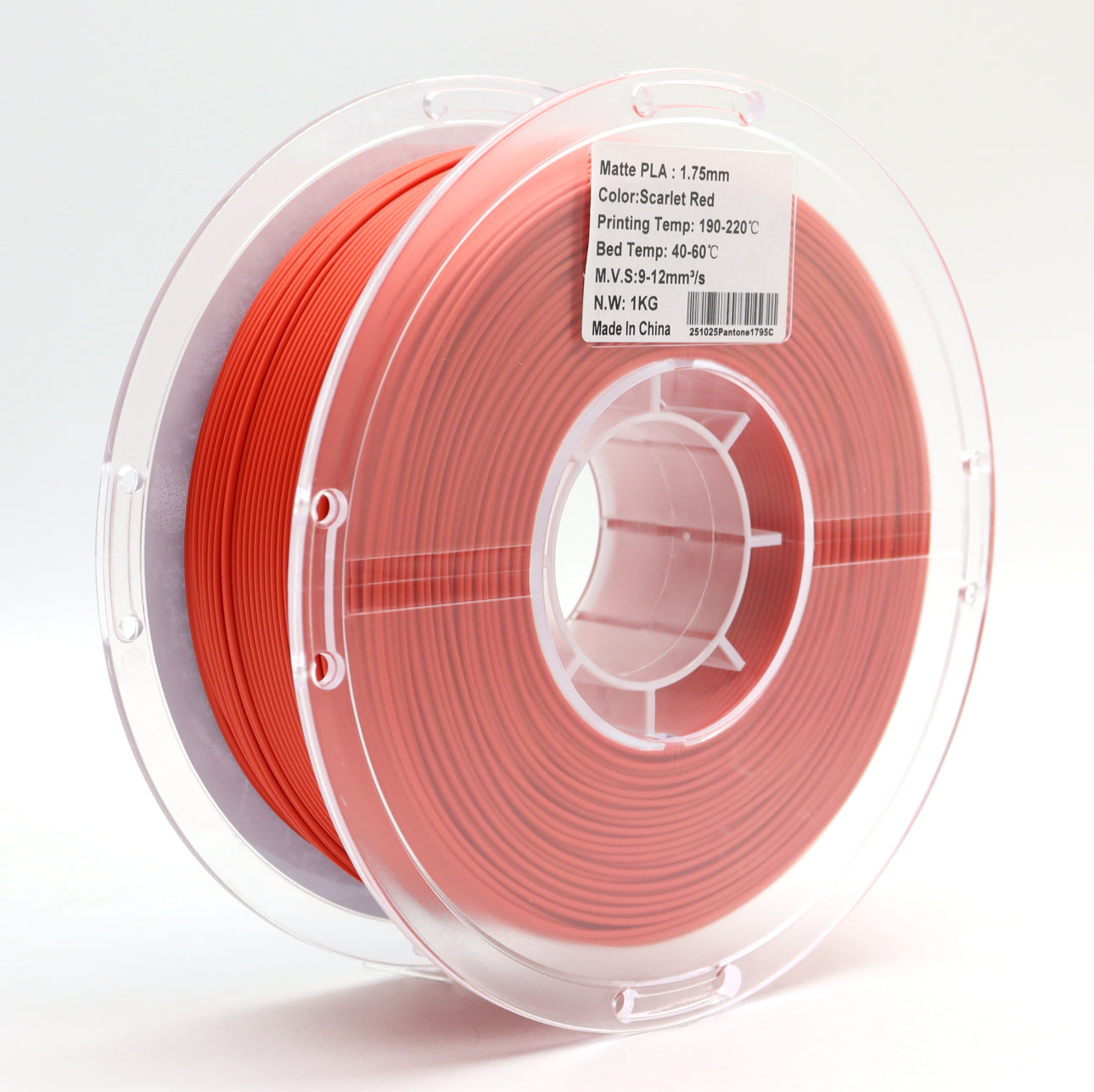 FilamentHub PLA Matte Scarlett Red 1.75mm 3D Printer Filament Spool Label Australia