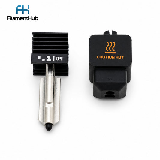 Bambu Hardened Steel Hotend Nozzle – H2 Series / P2S / X2D 3D printer part with caution hot indicator