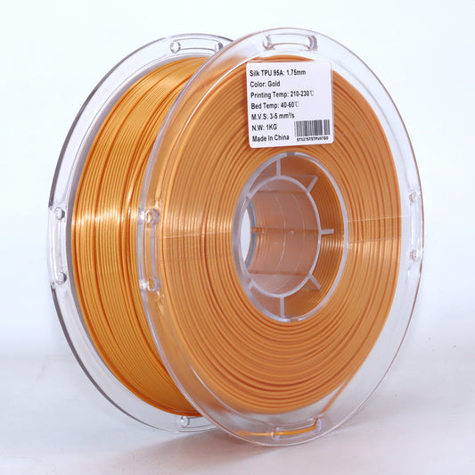 FilamentHub TPU 95a Silk Gold 1.75mm 3D Printer Filament Spool Label Australia