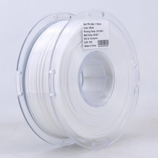FilamentHub TPU 95a Silk White 1.75mm 3D Printer Filament Spool Label Australia