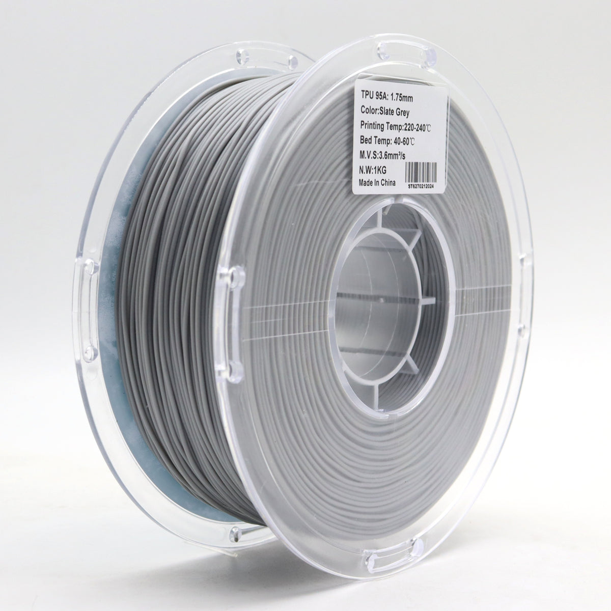 FilamentHub TPU 95a Slate Grey 1.75mm 3D Printer Filament Spool Label Australia