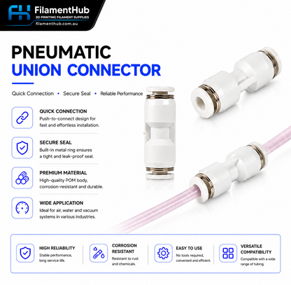 Filament Tube Connector - 4mm PTFE Push-Fit Union