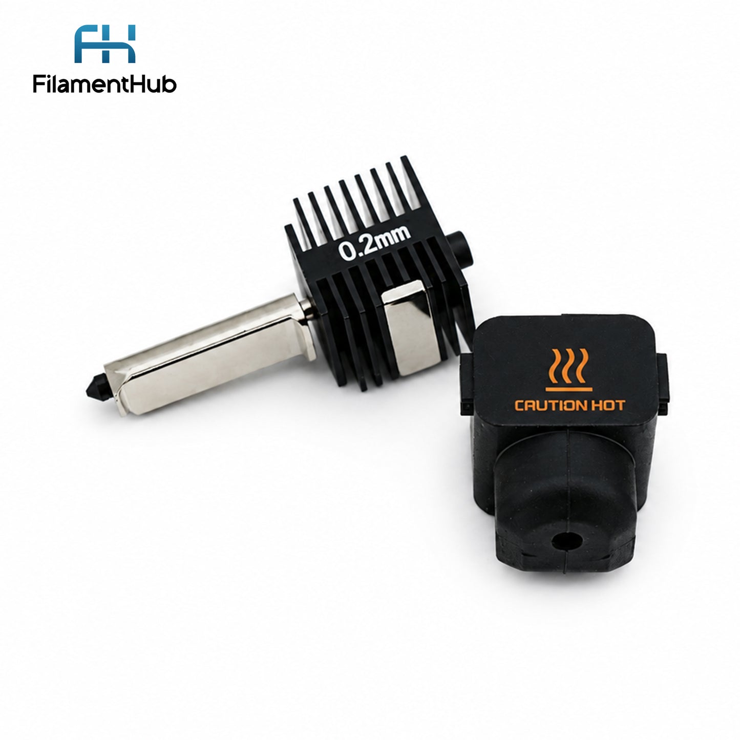 Bambu Hardened Steel Hotend Nozzle - A1 / A1 Mini 0.2mm 3D printer part with caution hot label