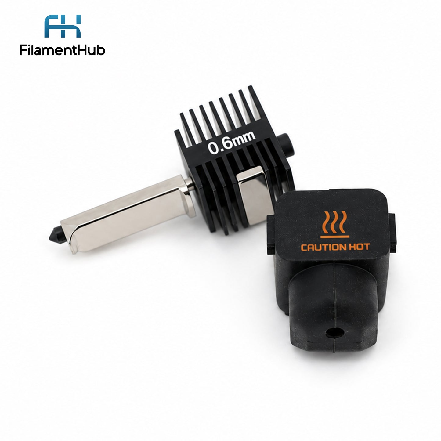 Bambu Hardened Steel Hotend Nozzle - A1 / A1 Mini 0.6mm 3D printer part with caution hot label