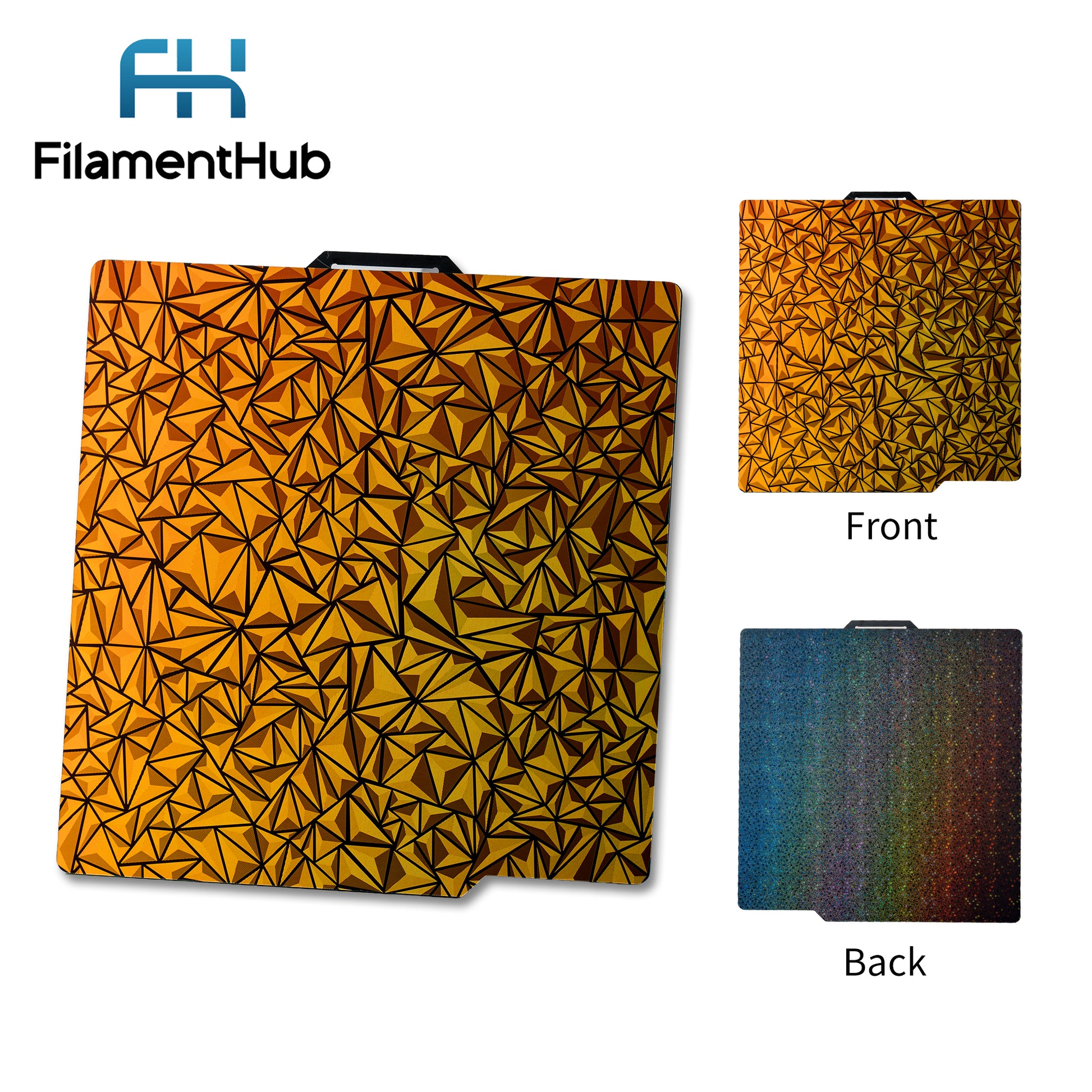 Chameleon and Galaxy dual-sided effect build plate for Bambu Lab printers with reflective colour-shifting first-layer finishes for X1, P2, A1 Series printers
