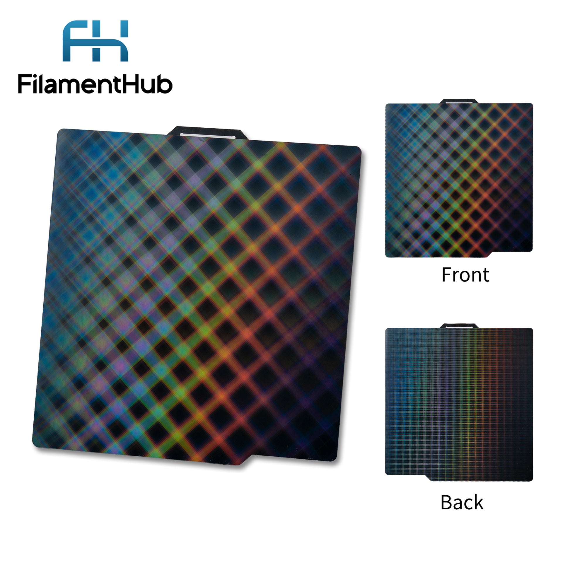 Crosshatch PES and Grid PES dual-sided effect build plate for Bambu Lab printers with geometric patterned first-layer finishes for x1 p series printers