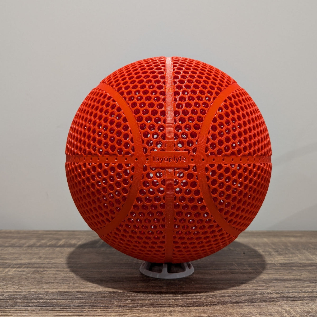Airless basketball Red, 3D printed in FPLA Pro - Red