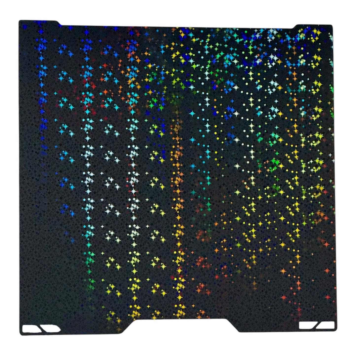 Bambu Lab H2 PEF Star build plate with holographic rainbow star pattern, textured surface for strong 3D print adhesion and easy part removal angle