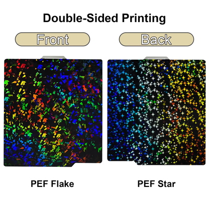 Bambu Plate H2 build plate with PEF Flake and PEF Star surfaces for improved 3D print adhesion and easy part removal on Bambu Lab printers Double side printing