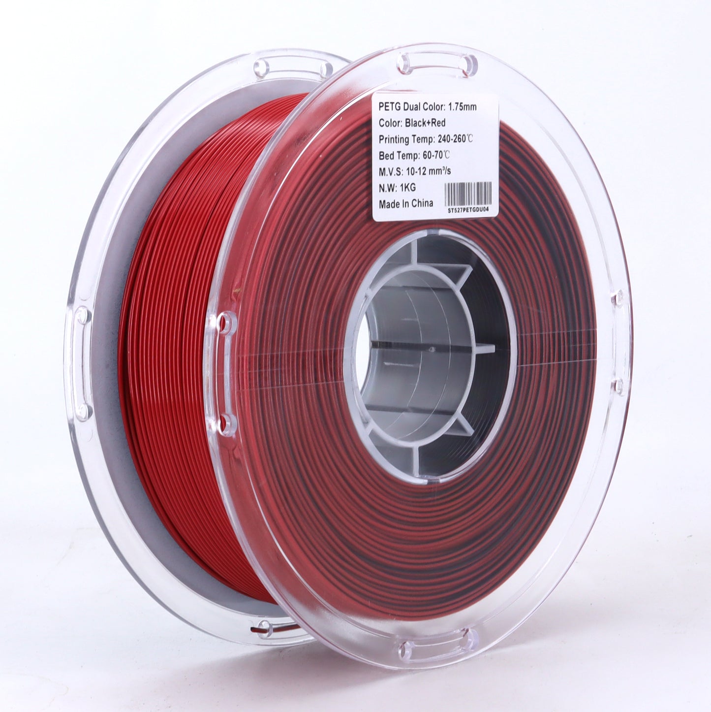 FilamentHub PETG Dual Black / Red 1.75mm 3D Printer Filament Spool Label Australia