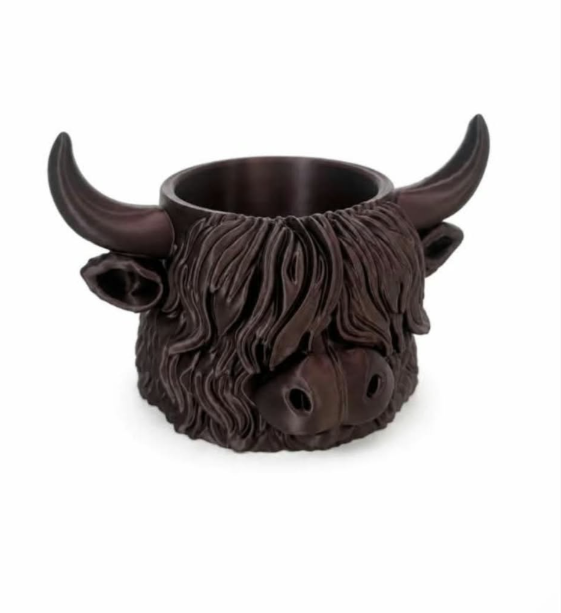 Cow Ice Cream Holder, 3D printed in PLA Pro Brown