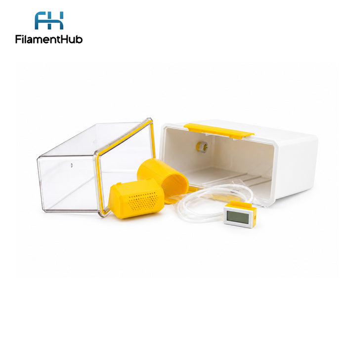 Drying box with thermometer and hygrometer