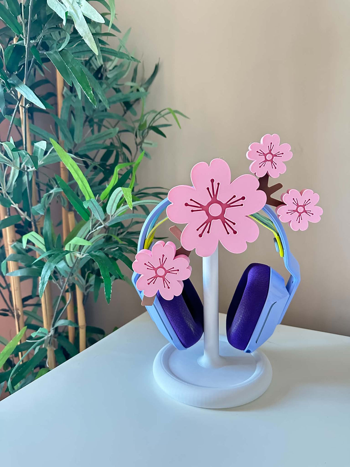 Flower Head Stand, 3D printed in PLA Matte Pastel Pink, PLA Matte Dusty Rose and PLA Matte White