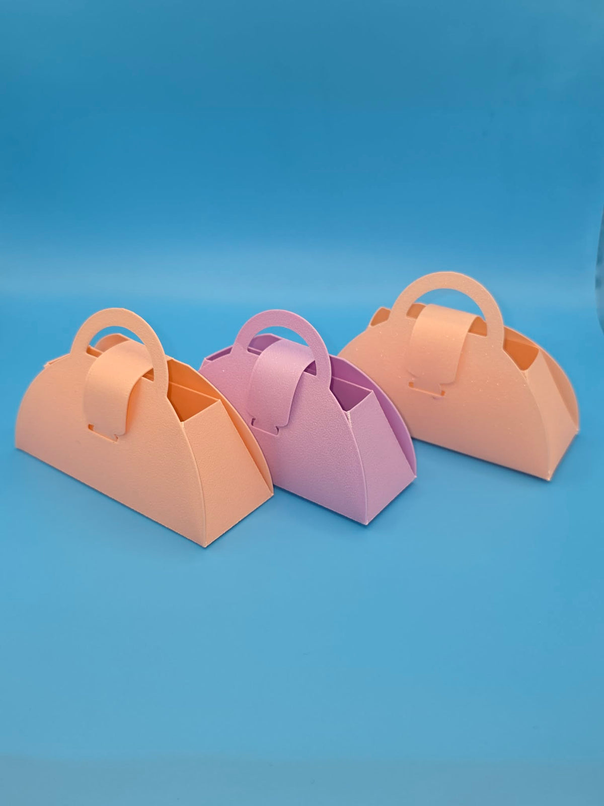 Foldable Bags, 3D printed in PLA Matte Pastel Purple and PLA Matte Pastel Orange