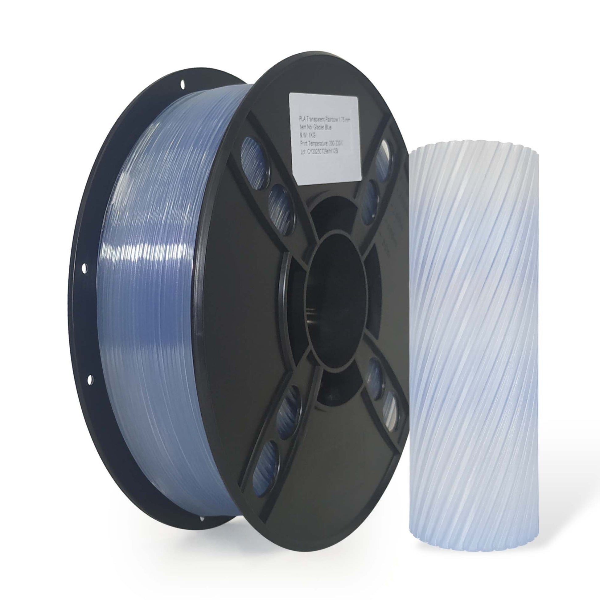 PLA Transparent - Glacier Blue Filament 1.75mm - FilamentHub
