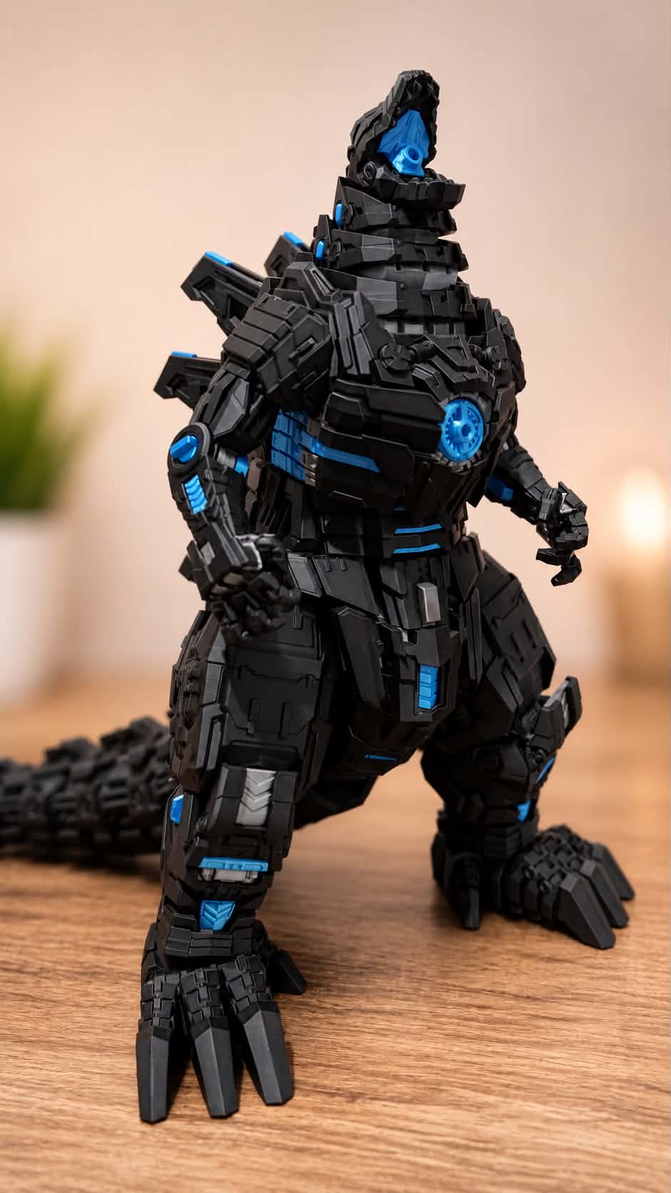 Godzilla, 3D printed in PLA Matte Black, PLA Silk Blue and PLA Pro Slate Grey
