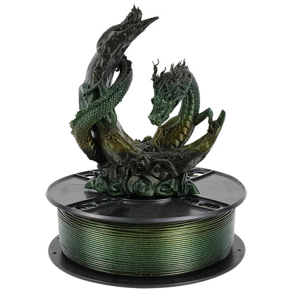 PLA Shiny Gradient - Gold / Green / Black Filament 1.75mm - FilamentHub