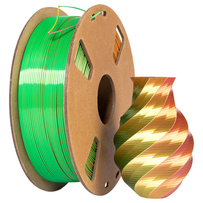 PLA Tri - Gold / Fuchsia / Green Filament 1.75mm - FilamentHub
