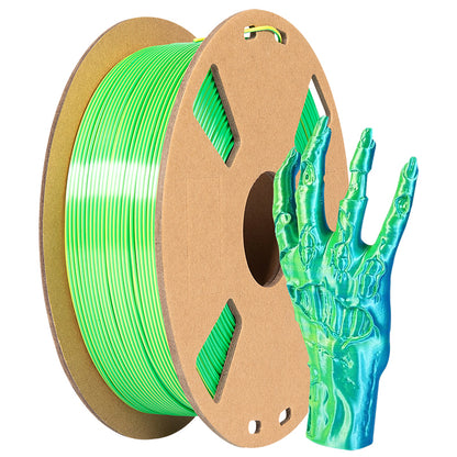 PLA Dual - Green / Yellow Filament 1.75mm - FilamentHub
