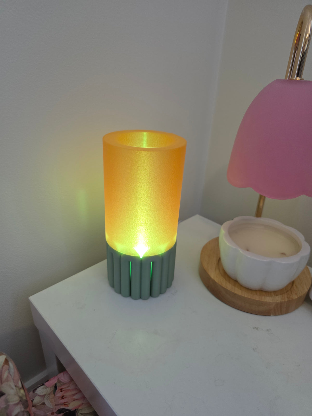 Lamp, 3D printed in PLA Matte Sage Green and Lamp Kit