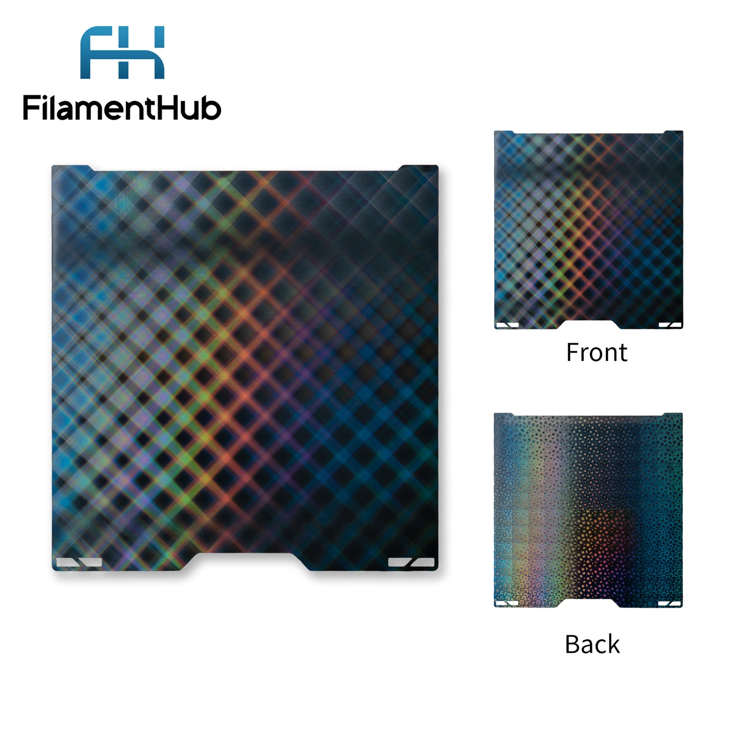 Large Circle and Grid dual-sided effect build plate for Bambu Lab printers with decorative circular and geometric first-layer patterns for H2 Series Printers