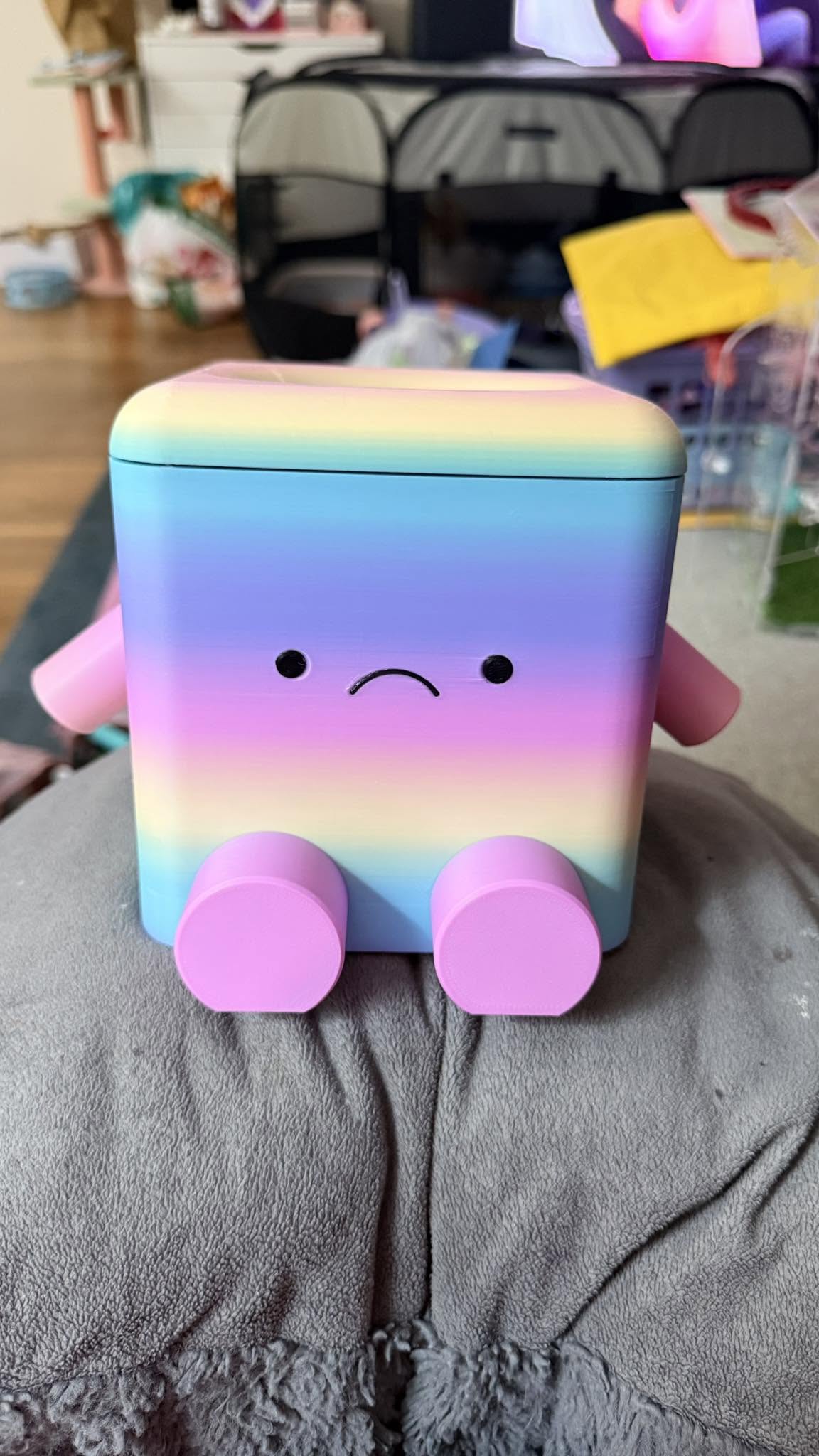 Lollipop Upset face, 3D printed in PLA Matte Rainbow - Lollipop