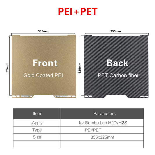 Bambu Plate H2 - 1 PEI, 1 PET