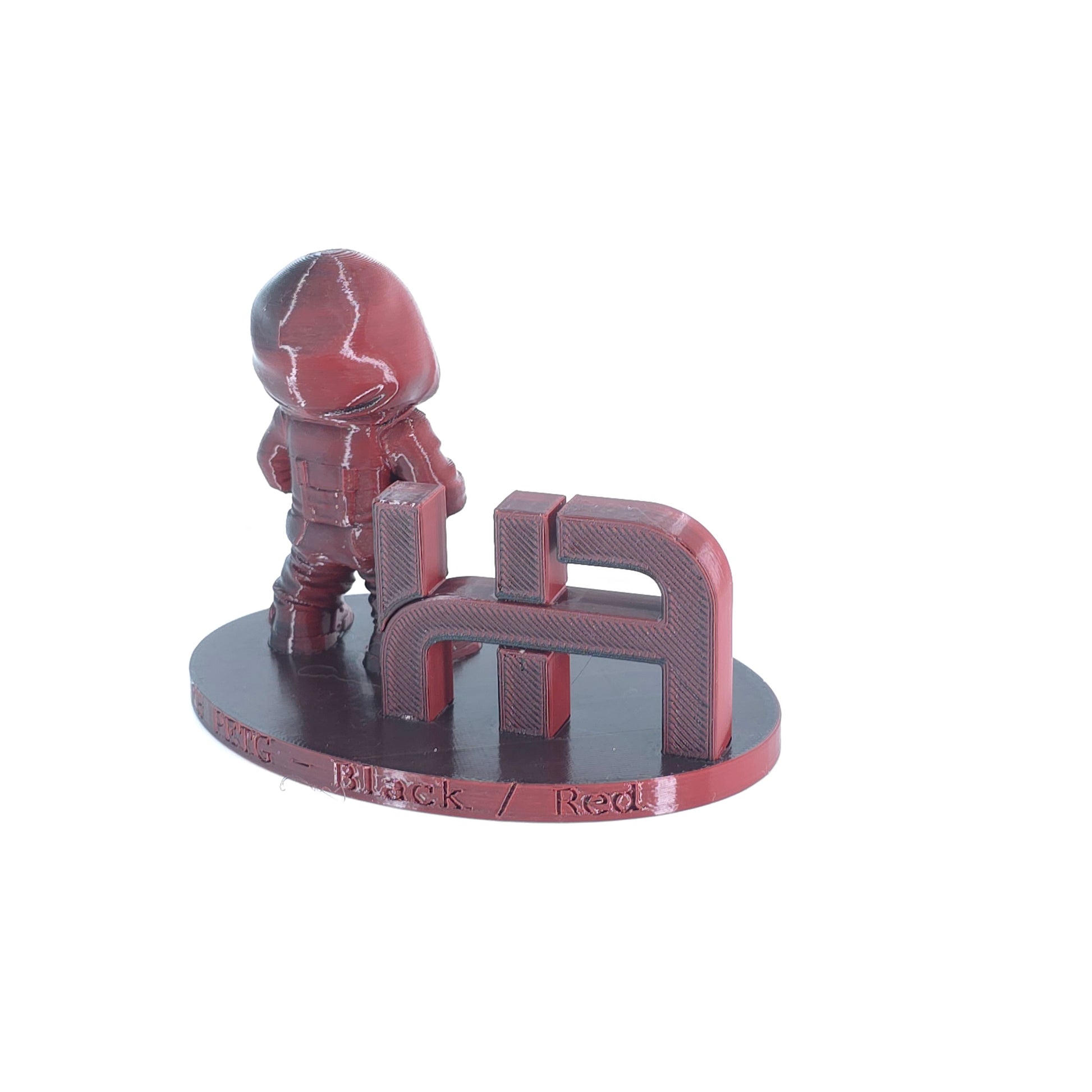 FilamentHub PETG Dual Black Red 1.75mm 3D Printer Filament printed sample model Label