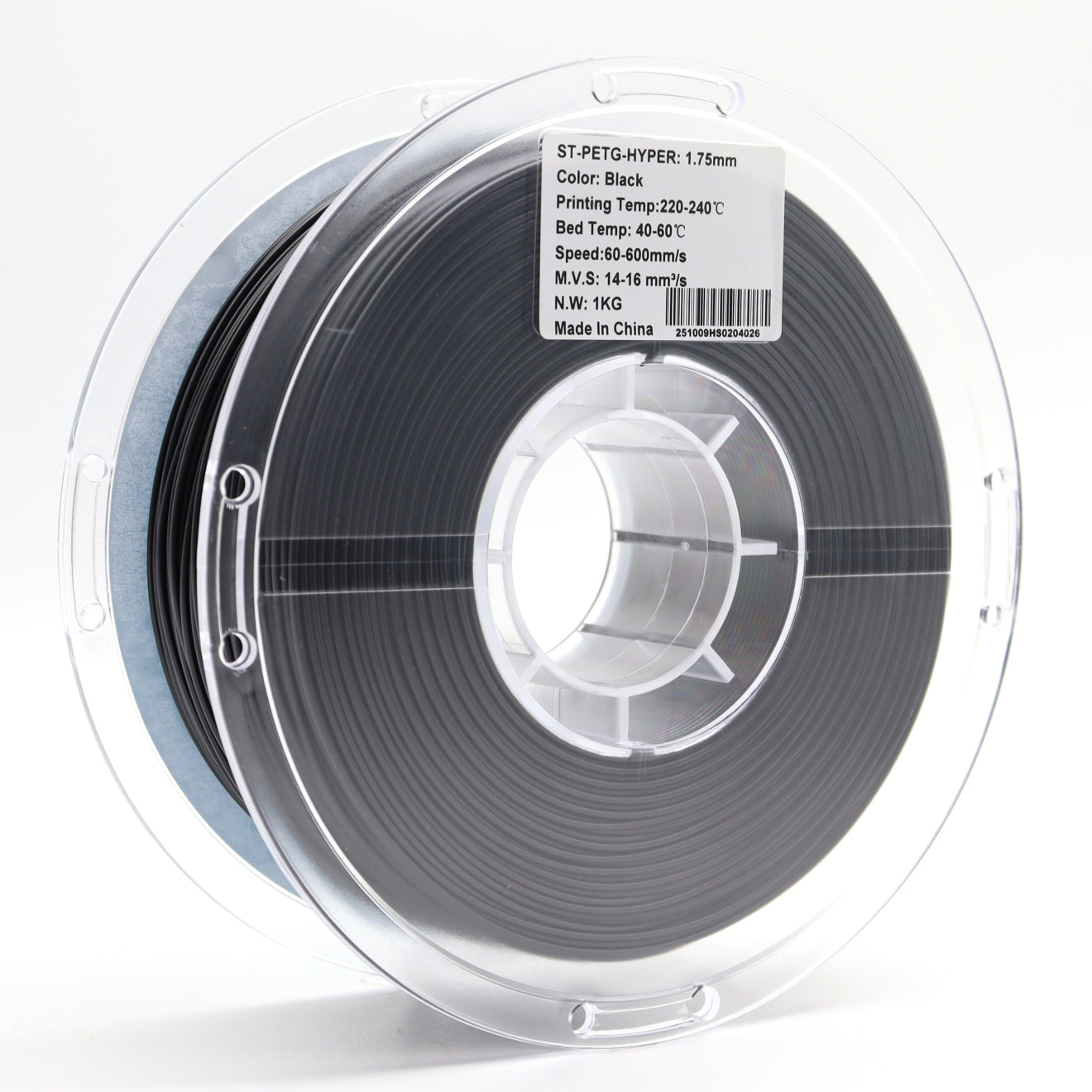 FilamentHub PETG Hyper Speed High Flow Black 1.75mm 3D Printer Filament Spool Label Australia