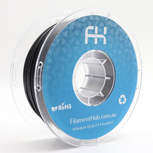 FilamentHub PETG Hyper Speed High Flow Black 1.75mm 3D Printer Filament Spool Australia
