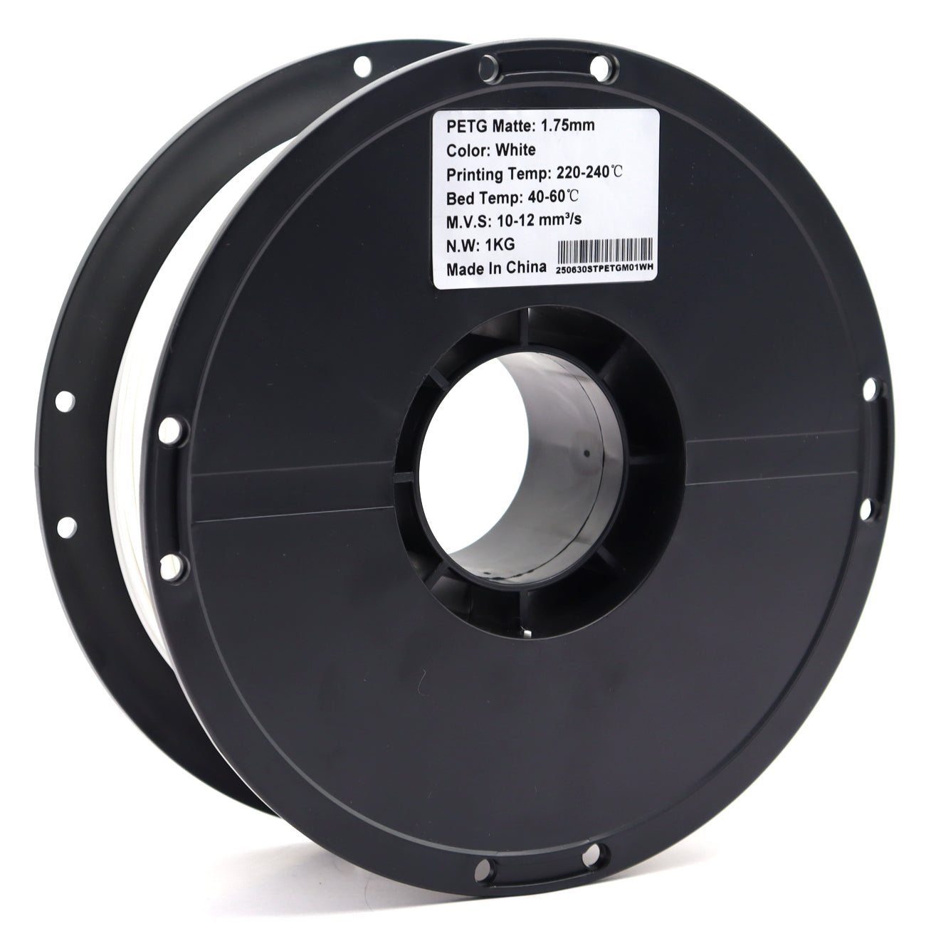 FilamentHub PETG Matte White 1.75mm 3D Printer Filament Spool Label Australia