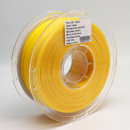 PLA LW Yellow Foaming Light weight PLA 1.75mm 3D Printer Filament Spool Label – FilamentHub