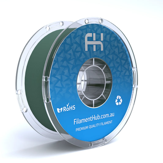 FilamentHub PLA Matte Dark Forest Green 1.75mm 3D Printer Filament Spool Australia Render