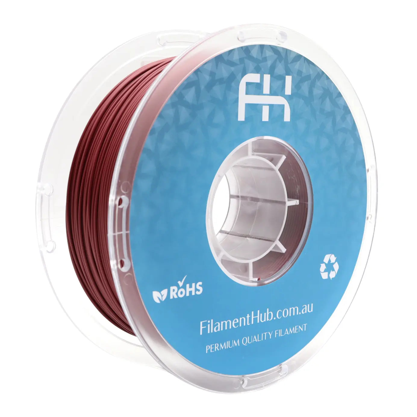 PLA Matte Dark Wine Red 1.75mm 1kg filament spool with FilamentHub branding
