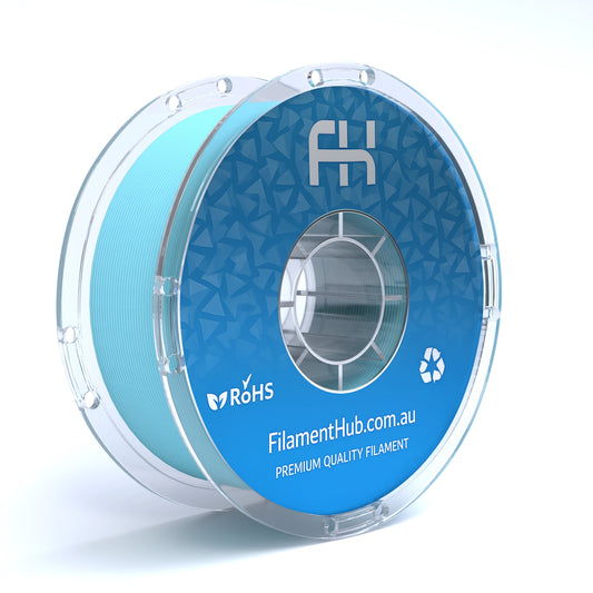 FilamentHub PLA Matte Ice Blue 1.75mm 3D Printer Filament Spool Australia Render