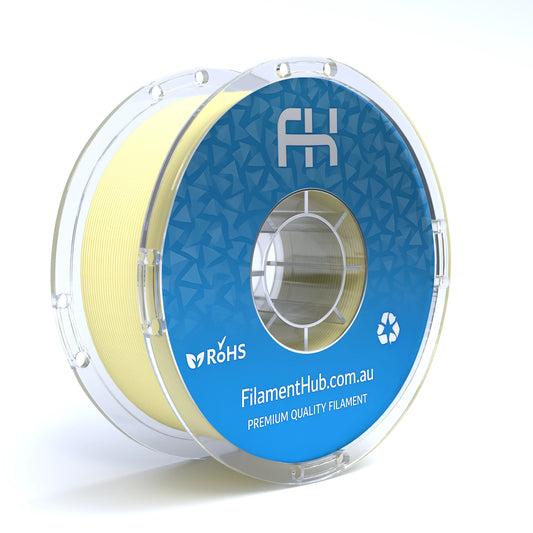 FilamentHub PLA Matte Pastel Yellow 1.75mm 3D Printer Filament Spool Australia Render