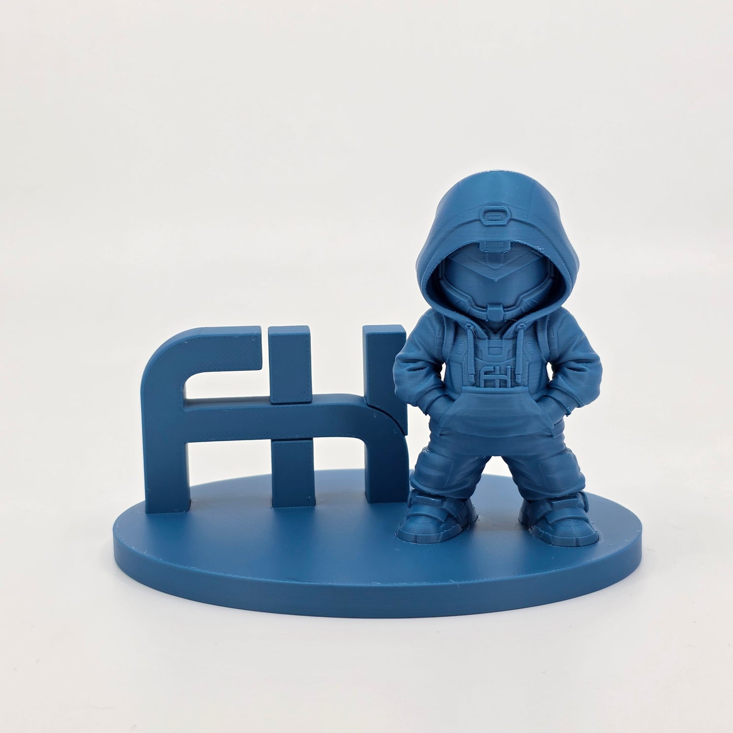 PLA Matte Teal Blue Printed Filamenthub Model with background