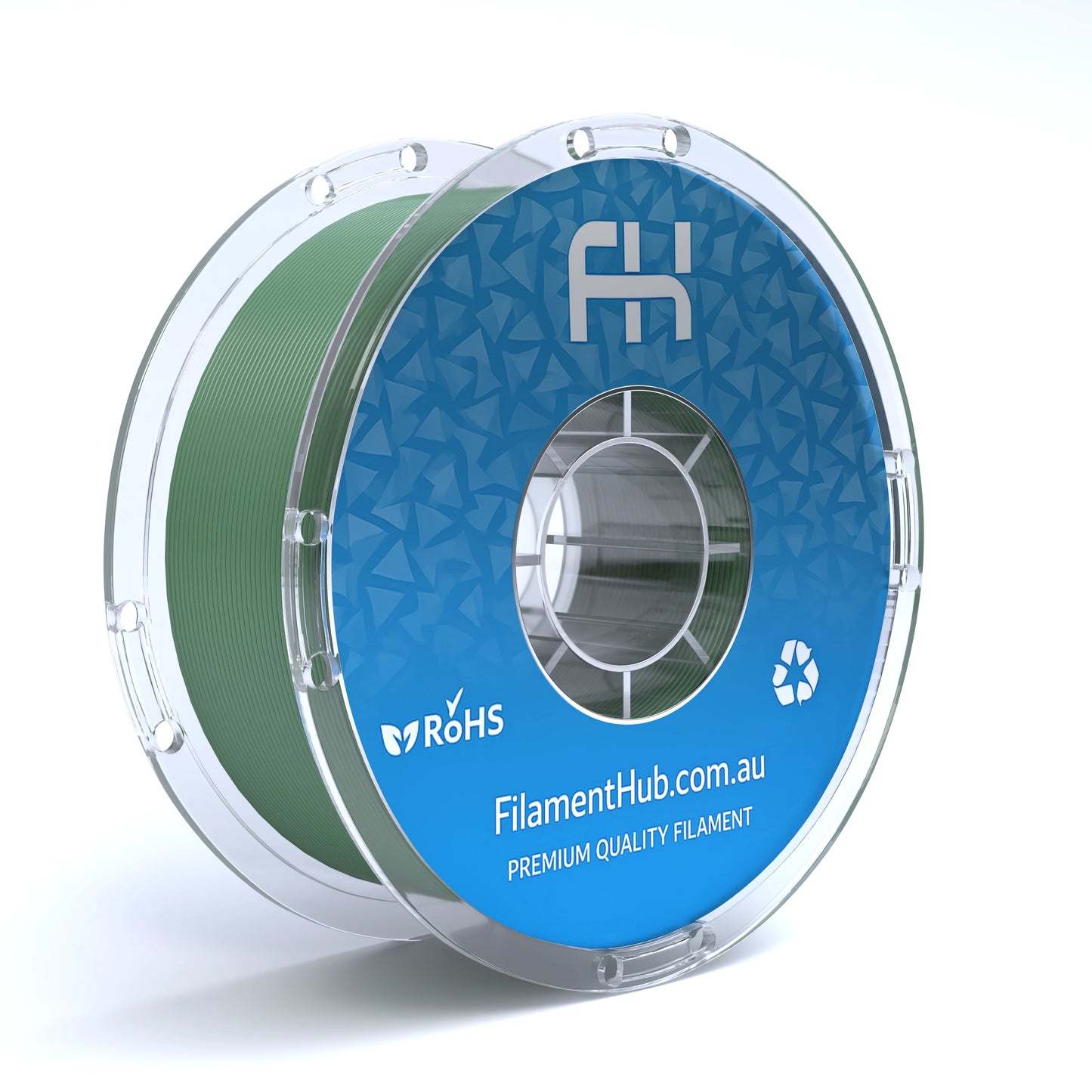 FilamentHub PLA Pro Military Green 1.75mm 3D Printer Filament Spool Australia Render
