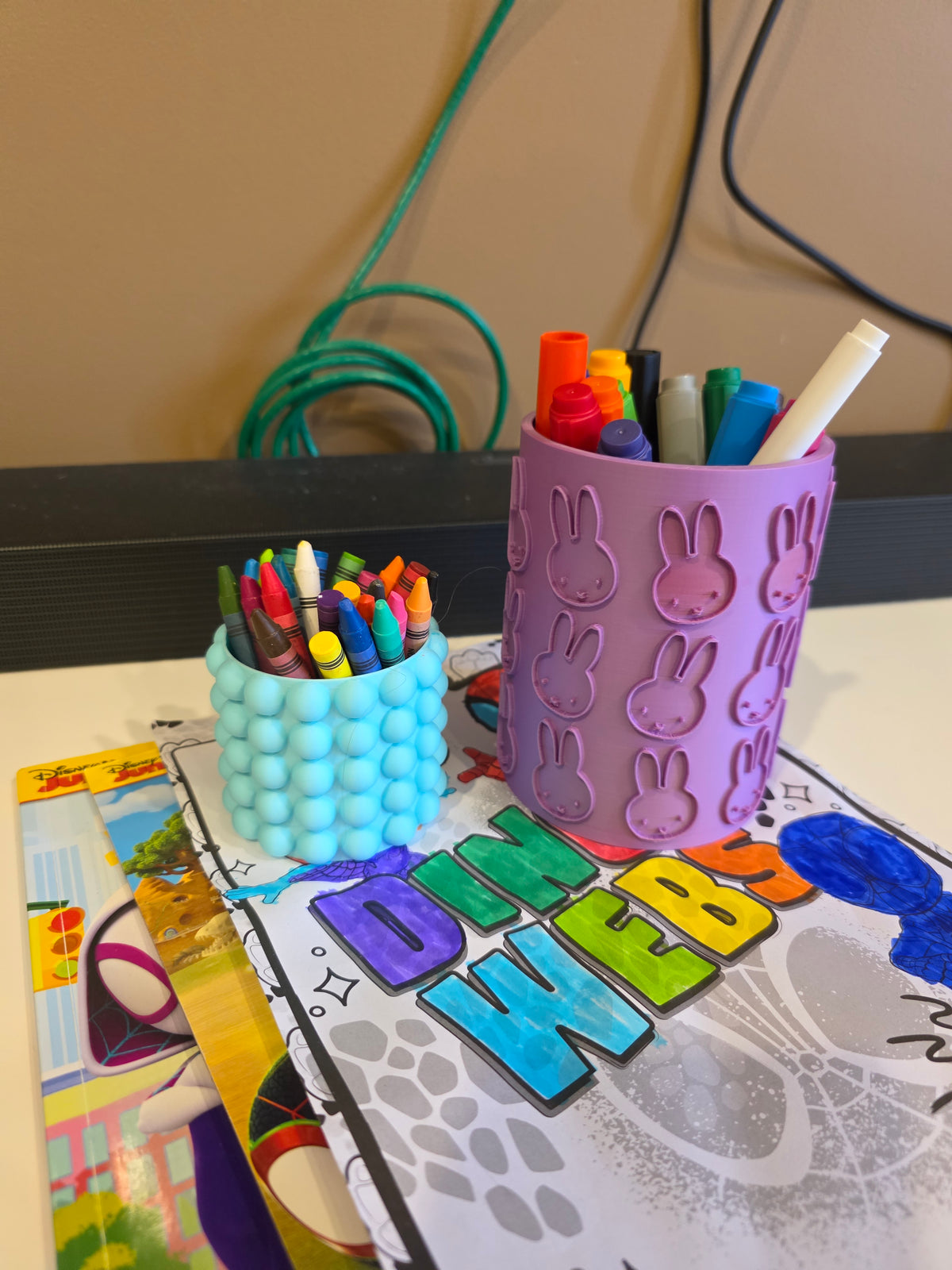 Pencil Holders, 3D printed in PLA Matte Ice Blue and PLA Matte Purple