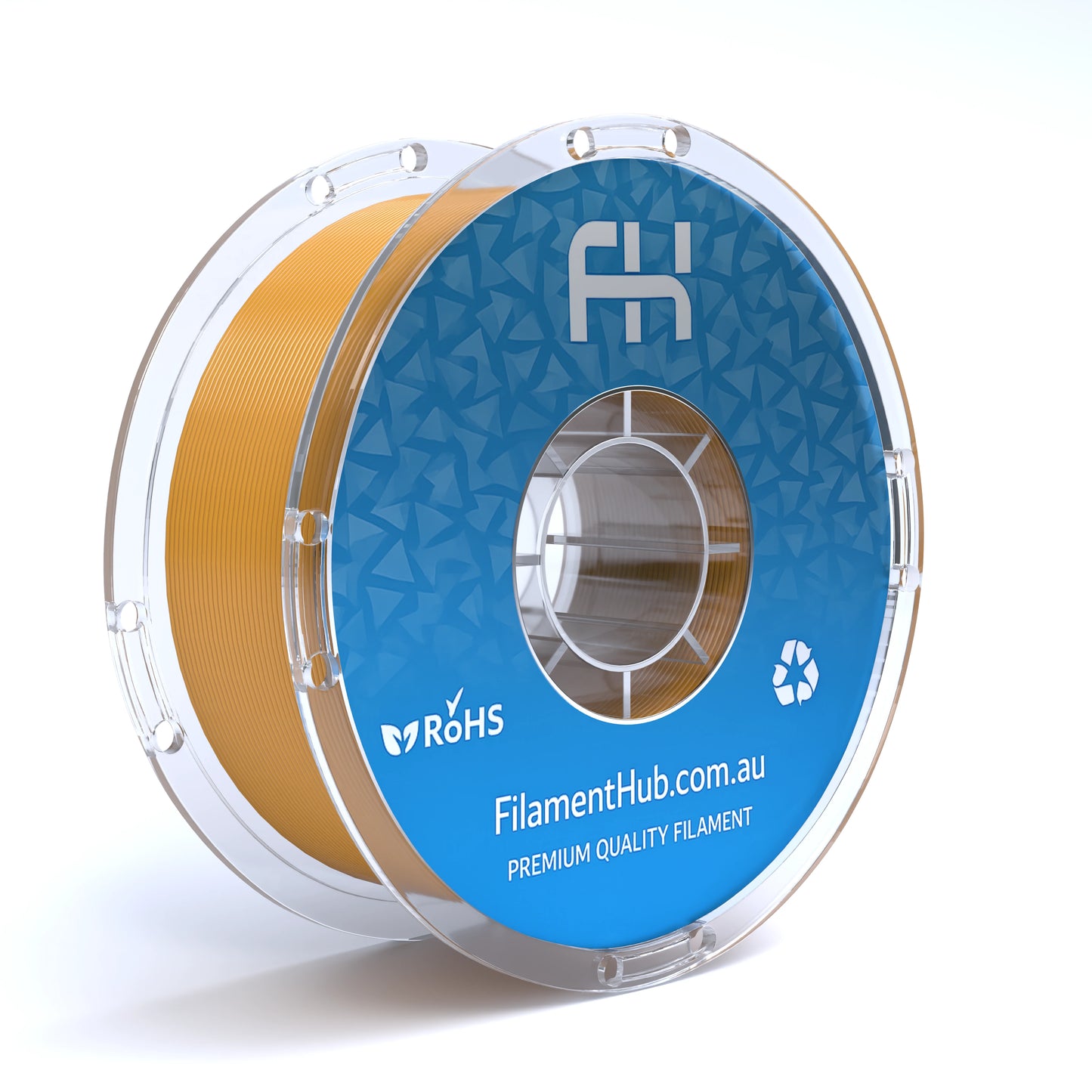 FilamentHub PETG Gold 1.75mm 3D Printer Filament Spool Australia Render