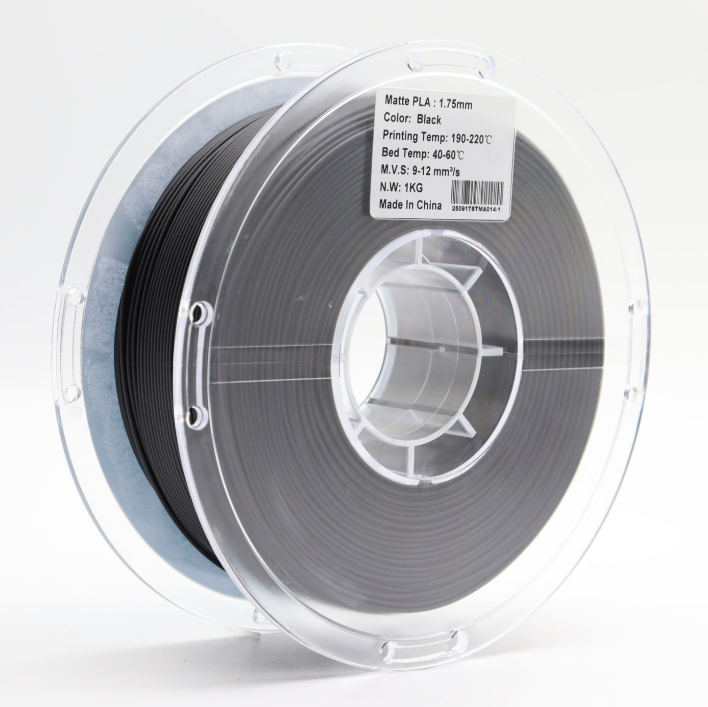 FilamentHub PLA Matte Black 1.75mm 3D Printer Filament Spool Label Australia