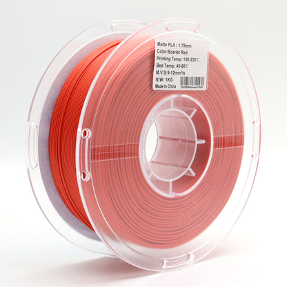 FilamentHub PLA Matte Scarlett Red 1.75mm 3D Printer Filament Spool Label Australia