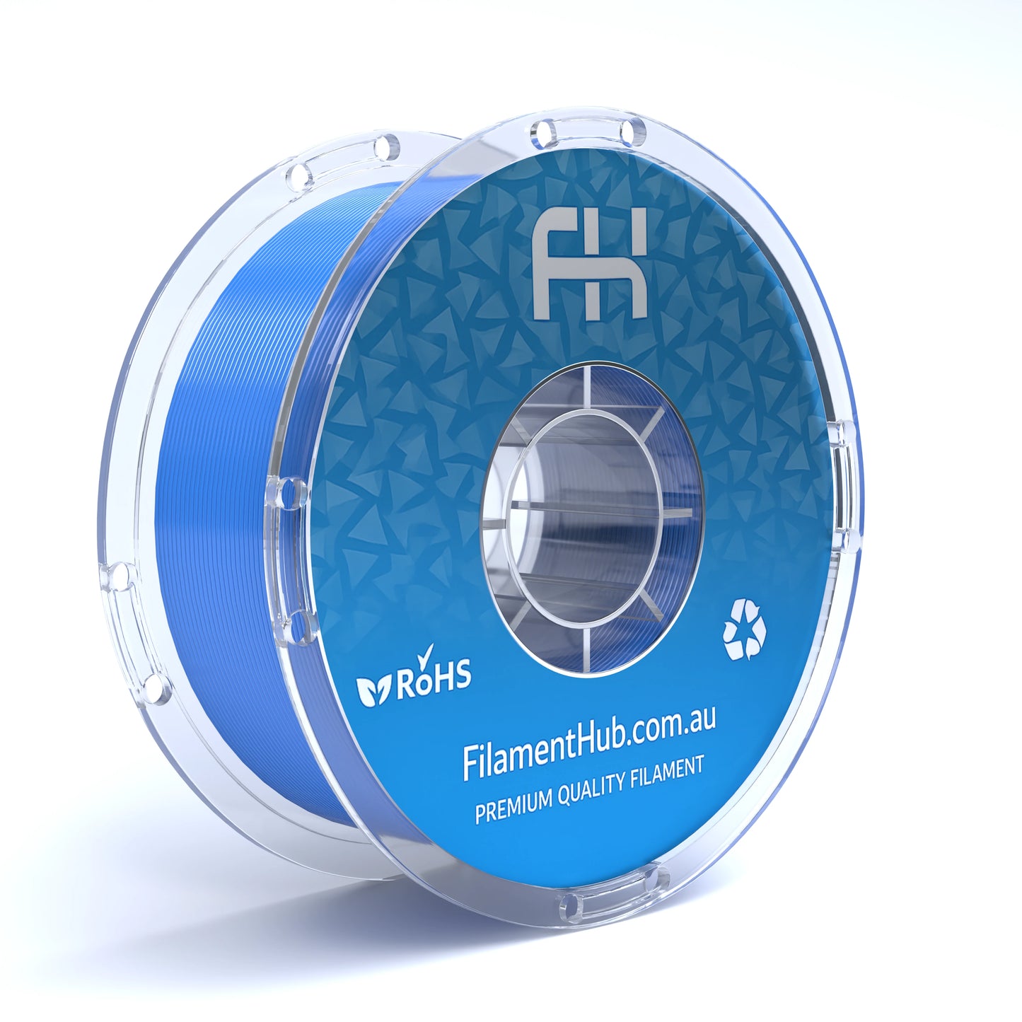 FilamentHub PLA Silk Blue 1.75mm 3D Printer Filament Spool Australia Render